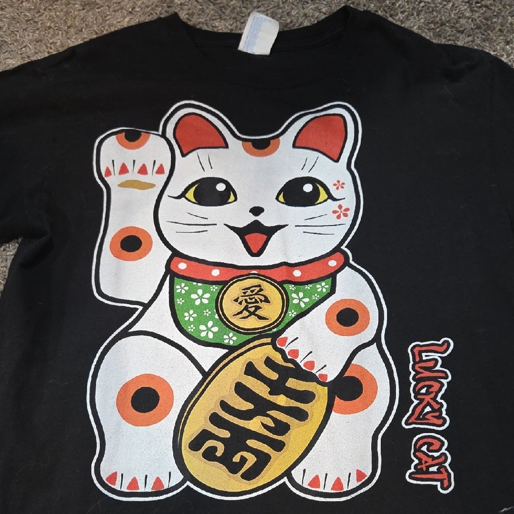 Lucky Cat Black T-Shirt